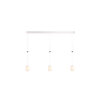 3-flammige Oh China Trace verbindet drei Oh China Pendelleuchten mit einer weißen Schiene