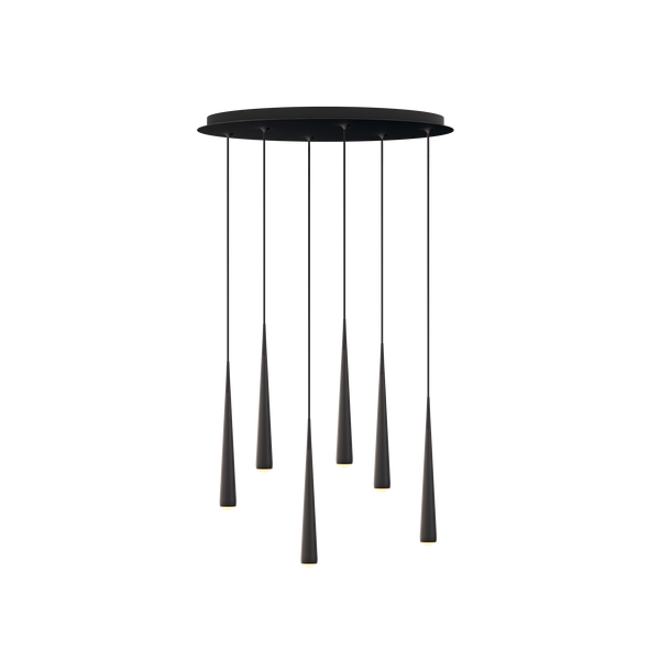 moderner Kronleuchter Niceone Chandelier Six in mattem schwarz von GRAU