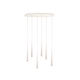 moderner Kronleuchter Niceone Chandelier Six mit 6 Niceone Pendeln und Deckenbaldachin in weiß von GRAU
