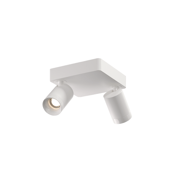 weiße Set Duo LED Spots von grau mit weißem Deckenaufbau