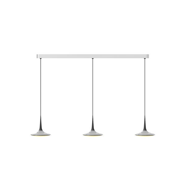 Falling Leaf Trace von GRAU, dreiflammige LED-Pendelleuchte mit minimalistischem Design und warm dimmbaren Lichtakzenten.