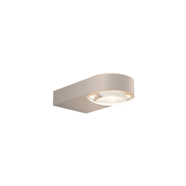 Wandleuchte Globe Wall 12 mit länglichem, flachem Leuchtenkörper in sandweißem Farbton von GRAU