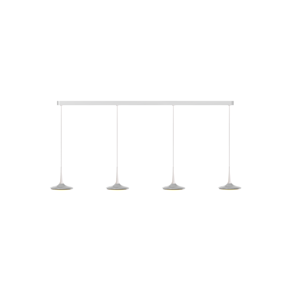 Falling Leaf Trace von GRAU, dimmbare Designer-Tischleuchte mit vier LED-Linsen, minimalistisches Lichtdesign in elegantem Weiß.