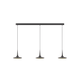 Falling Leaf Trace Trio von GRAU in Schwarz – 6m Kabel, dreiflammige Pendelleuchte mit drei geschwungenen Leuchtköpfen aus mattschwarzem Aluminium, dimmbares warmes LED-Licht