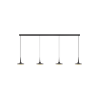 Falling Leaf Trace Quattro von GRAU in Schwarz – 6m Kabel, vierflammige Pendelleuchte mit vier geschwungenen Leuchtköpfen aus mattschwarzem Aluminium, dimmbares warmes LED-Licht