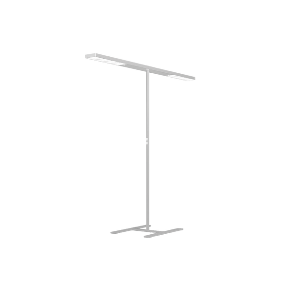 Stehleuchte fürs Büro Xt-a Plus T in mit H-förmigem, flachem Standfuß in satin weißem Farbton