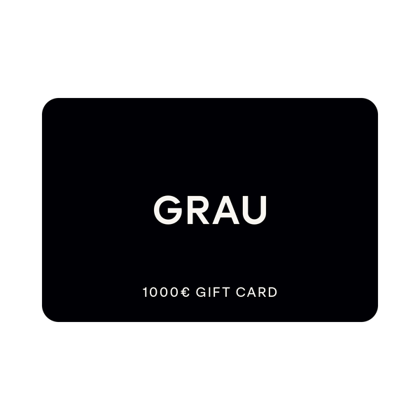 GRAU Gutschein - Gift Card mit modernem, minimalistischem Design in Schwarz für hochwertige Designleuchten und Lichtkonzepte.