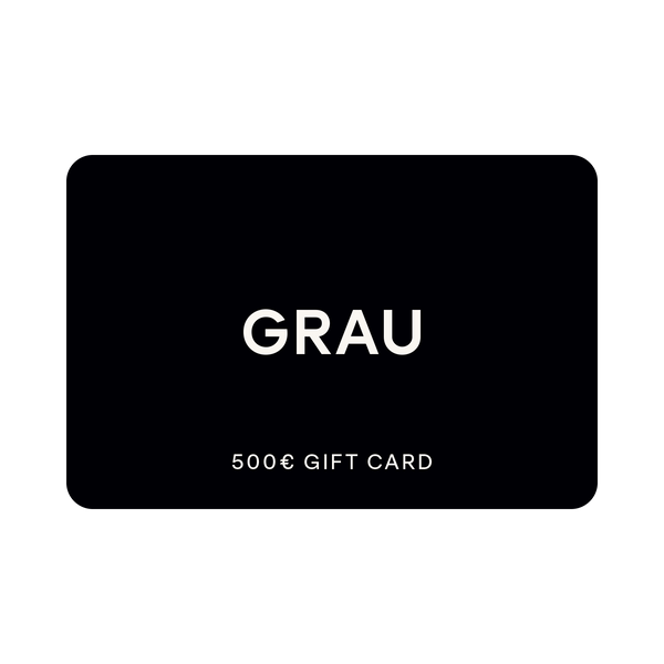 Schlichte, elegante GRAU Gutschein - Gift Card in Schwarz mit weißer Schrift, hochwertige digitale Wertkarte für Designleuchten.