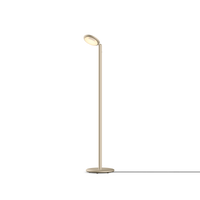 Parrot Floor Stehleuchte von GRAU in Dune – Seitenansicht, höhenverstellbarer Schaft aus eloxiertem Aluminium, schwenkbarer Leuchtenkopf, moderne dimmbare LED-Designleuchte für Wohnzimmer