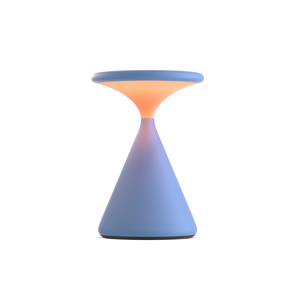 Salt Summer Edition von GRAU, kabellose LED-Tischleuchte in Light Blue mit dimmbarem, warmem Licht und modernem minimalistischen Design.