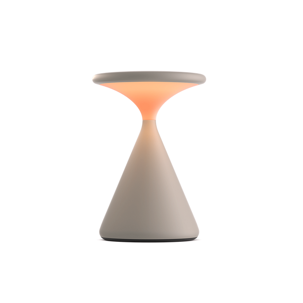 Zeitlose Salt LED Akku-Tischleuchte in Grau/Sand, ohne Kabel und tragbar