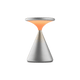 Salt von GRAU ist eine elegante Tischleuchte aus Metall mit konischem Sockel und warmem, dimmbarem LED-Lichtdesign.