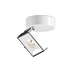Studio von GRAU, weiße Designerleuchte mit verstellbarem Leuchtenkopf und glänzender Oberfläche für modernes Lichtdesign.