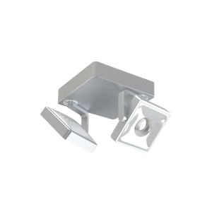 Studio Duo von GRAU, graues Designstrahler-Paar mit flexiblen, verstellbaren Köpfen und modernem, glänzendem Oberflächenfinish.