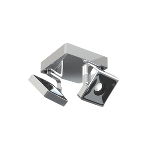 Studio Duo von GRAU, modernes Design mit zwei verstellbaren, quadratischen Strahlerköpfen aus glänzendem Metall.