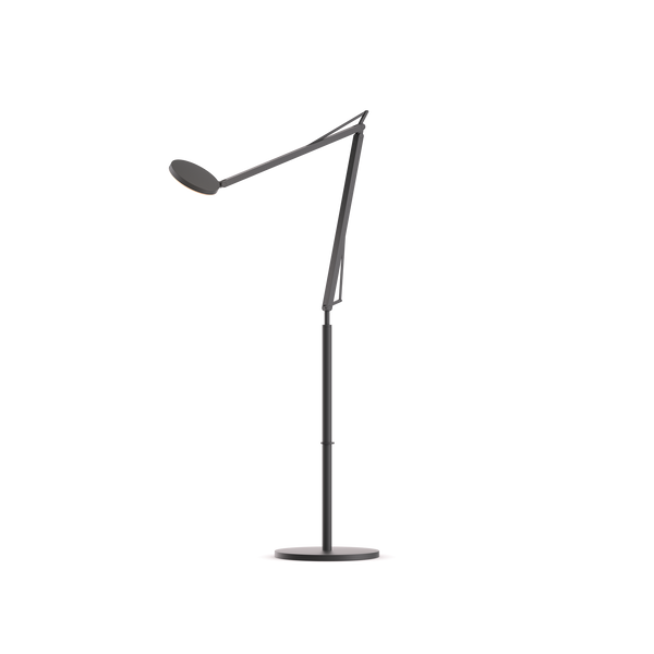 graphitfarbene Lese-Stehleuchte John Floor in klassischen Design von GRAU