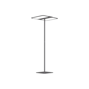 Xt-s Two von GRAU, minimalistische LED-Stehleuchte mit flachem Leuchtenkopf und homogenem, blendfreiem Lichtdesign.